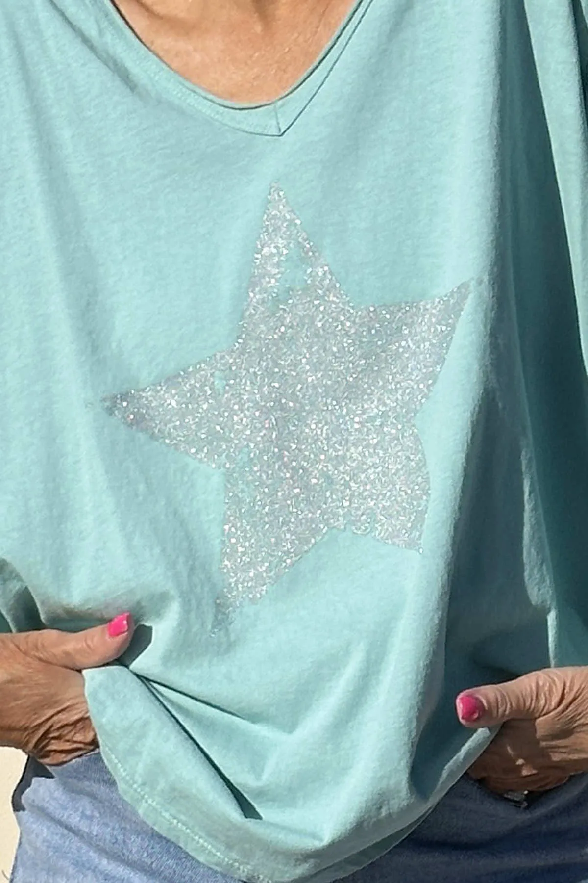 Briony Star Cotton Top Mint
