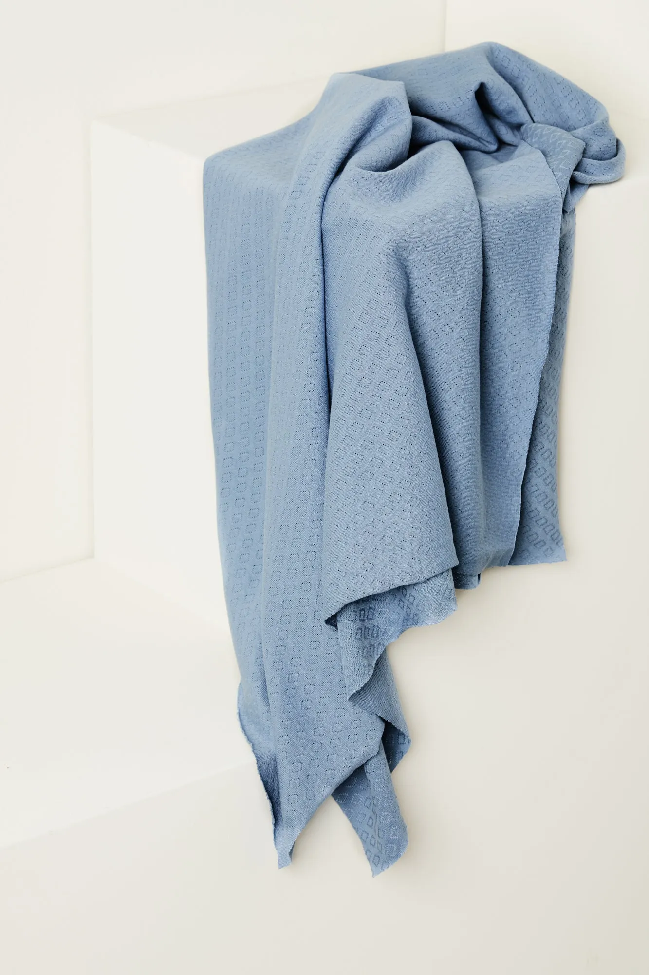 Faded Blue Organic Gem Pointelle Knit | Mind The Maker | By The Half Yard