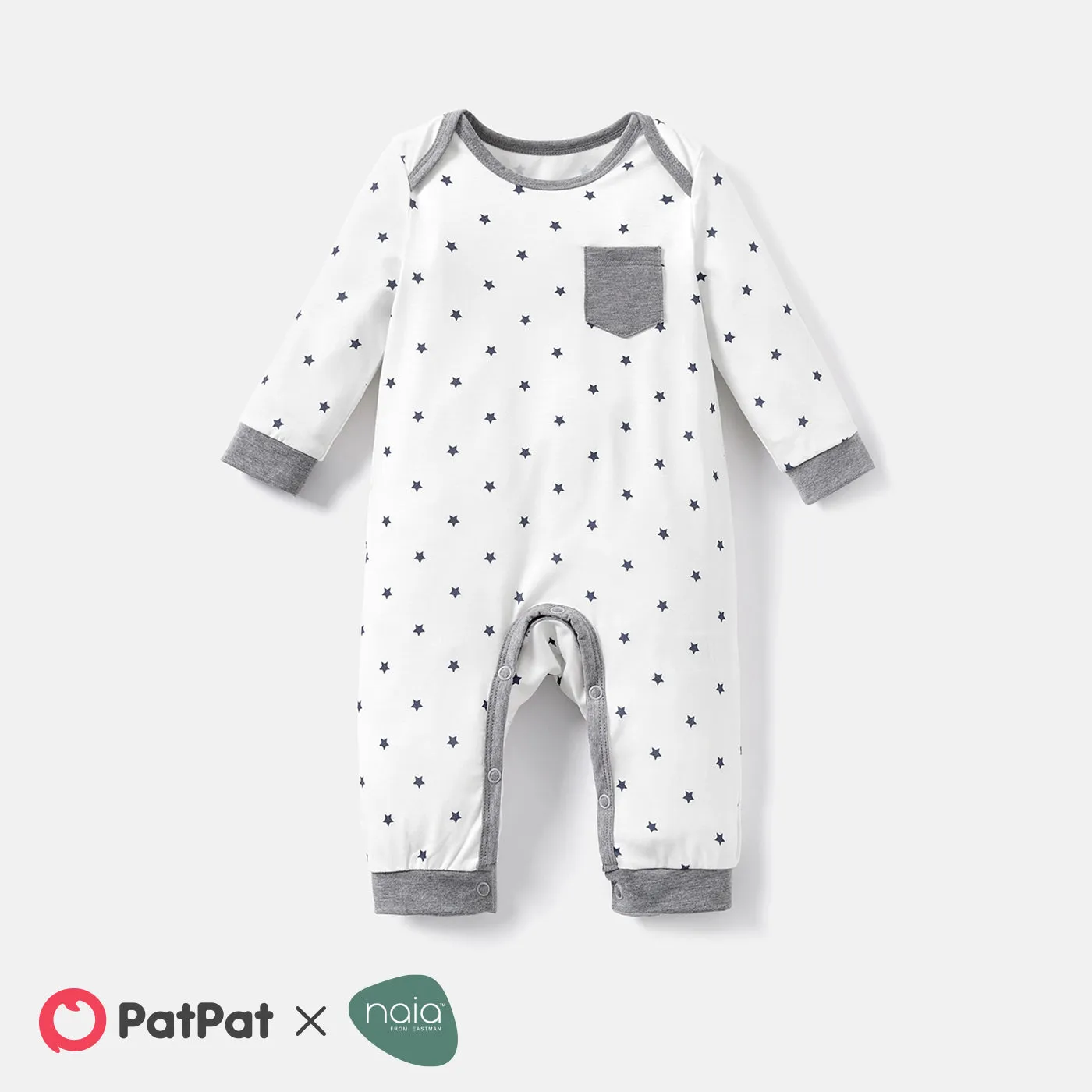 Naia Baby Boy Star Print/Polka dots /Stripe Long-sleeve Jumpsuits