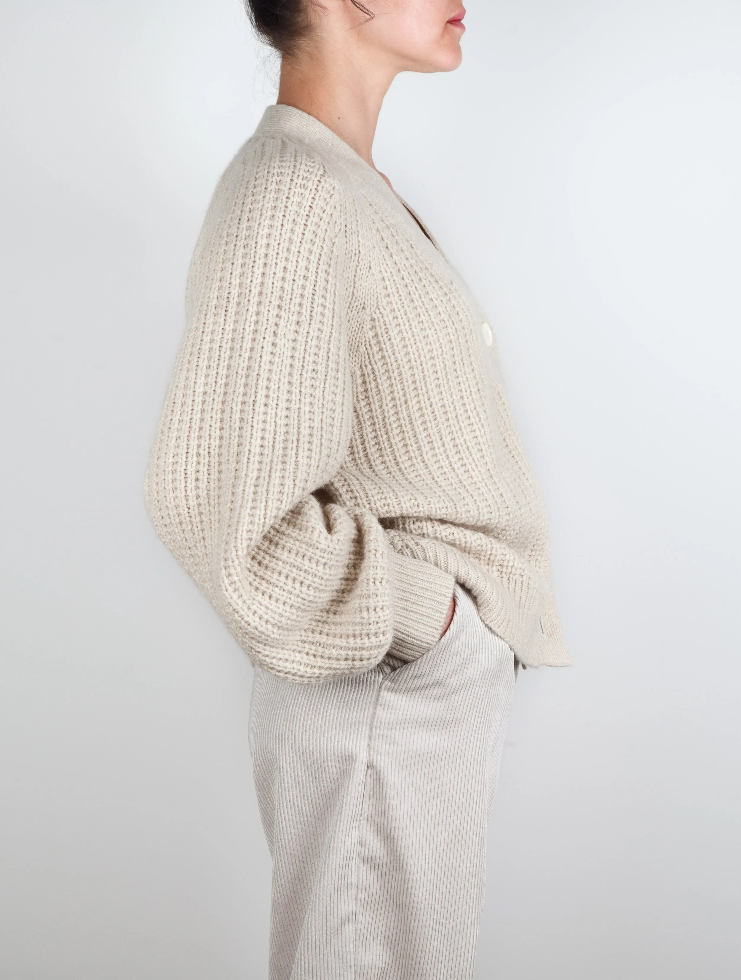 Oversize V Neck Cashmere Cardigan