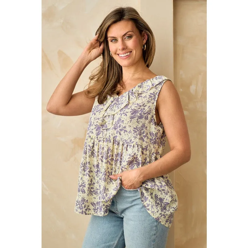 Subtle Ruffle Detailed Sleeveless Top