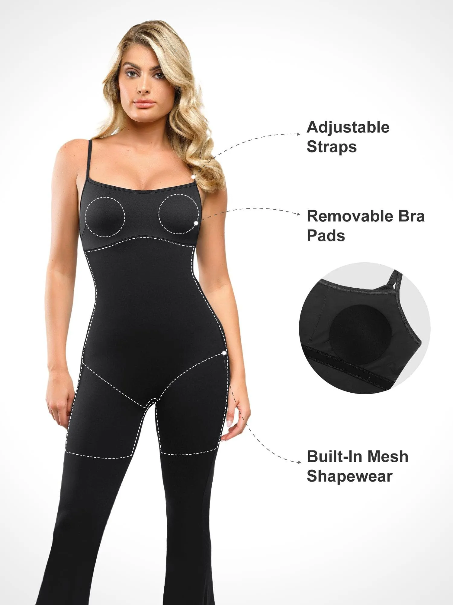 The Shapewear Jumpsuit One Piece Flare Slip For Insiders
